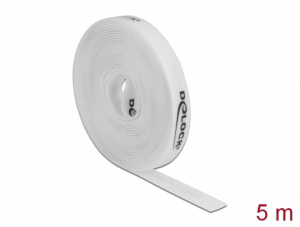 Delock Velcro feh&eacute;r ragaszt&oacute; szalag guriga Hx 5 m x Sz 15 mm (18387)