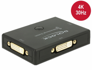 Delock DVI 2 - 1 kapcsol&oacute; k&eacute;tir&aacute;ny&uacute; 4K 30 Hz (18751)