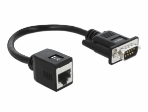 Delock Soros adapter a kábelhosszabbításhoz a DB9-es apa csatlakozó   RJ45 anya csatlakozó (63999)