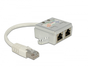Delock RJ45 Port Doubler 1 x RJ45 apa > 2 x RJ45 anya (2 x ISDN) (65224)