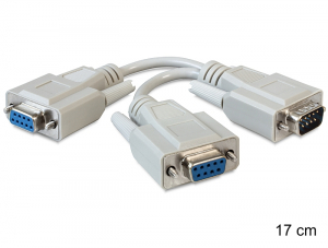 Delock adapter, soros Sub-D9 apa > 2 x anya, 17 cm (65403)