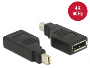 Delock Adapter, mini Displayport 1.2-es csatlakoz&oacute;dug&oacute; > Displayport-csatlakoz&oacute;h&uuml;vely, 4K, 90 fokban (65626)