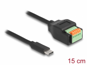 Delock ?USB Type-C 2.0 k&aacute;bel apa - terminal block adapter lenyom&oacute; gombbal 15 cm (66066)