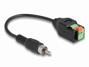 Delock RCA k&aacute;bel apa - Terminal Block Adapter lenyom&oacute; gombbal 15 cm (66254)