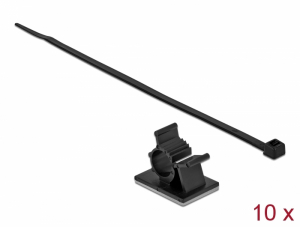 Delock Fekete, 37 x 18 mm-es kábelfogó H 300 x Sz 4,8 mm - kábellel (18880)