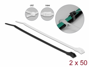 Delock K&aacute;belk&ouml;tegelő lapos fejr&eacute;sszel hossza 110 mm sz&eacute;less&eacute;ge 2,5 mm, 100 db. (19464)