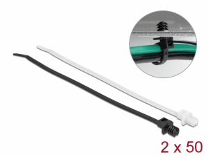 Delock Kábelkötegelő vékony lemez alappal hossza 200 mm szélessége 4,8 mm, 100 db. (19502)