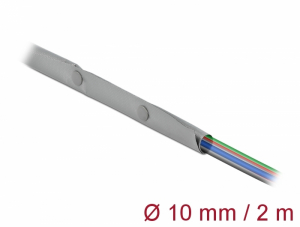 Delock K&aacute;belkarmanty&uacute; patent szor&iacute;t&oacute;val 2 m x 10 mm sz&uuml;rke / fekete (20725)