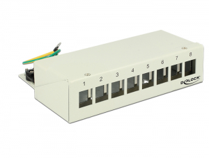 Delock Keystone asztali patch panel 8 portos sz&uuml;rke (43336)