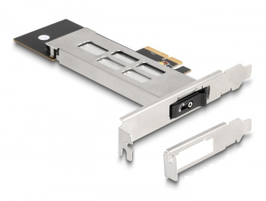 Delock PCI expressz k&aacute;rtya mobil-rack 1 x M.2 NMVe SSD-hez - alacsony profil&uacute; format&eacute;nyező (47028)