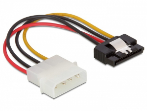 Delock SATA HDD (apa, f&eacute;m kapoccsal)   4 tűs Molex (apa, egyenes) h&aacute;l&oacute;zati k&aacute;bel (60120)