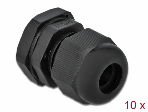 Delock PG11 t&ouml;mszelence 10 db. fekete (60196)