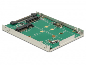 Delock 2.5 -os SATA Express átalakító / U.2 > 1 x M.2 / 1 x mSATA merevlemezházzal, 9,5 mm (62786)