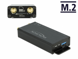 Delock USB 3.0 &aacute;talak&iacute;t&oacute; B modul&uacute; M.2 kulcshoz SIM csatlakoz&oacute; fel&uuml;lettel &eacute;s z&aacute;r&oacute; lappal (63172)
