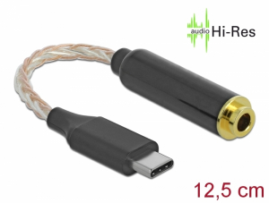 Delock Audio adapter USB Type-C  apa   4,4 mm 5-tus sztereo jack anya 12,5 cm (66302)