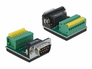 Delock Sub-D 9 tűs adapter apa - 9 tűs nyomógombos Terminal Block (66321)