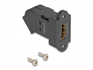 Delock HDMI panel tartó anya - HDMI anya 45 -ban hajlított 8K 60 Hz fekete (67156)