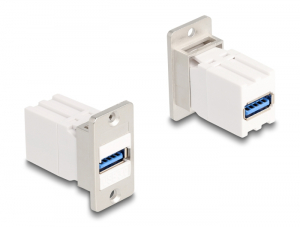 Delock Panel tartó Keystone modul kapcsoló USB 5 Gbps A-típusú USB anya   A-típusú USB anya kúpos (67165)