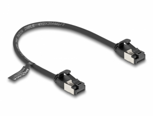 Delock RJ45 k&aacute;bel apa - apa Cat.8.1 flexibilis 0,25 m fekete (80181)