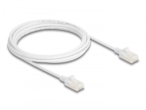 Delock RJ45 h&aacute;l&oacute;zati k&aacute;bel Cat.6A apa   apa robosztus csatlakoz&oacute;val ipari felhaszn&aacute;l&aacute;sra U/UTP Slim 3 m, feh&eacute;r (80361)