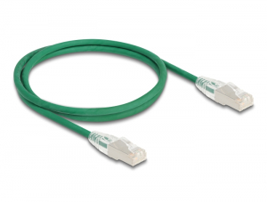 Delock RJ45 h&aacute;l&oacute;zati k&aacute;bel Cable Cat.6A apa   apa hajl&iacute;tott csatlakoz&oacute;val U/FTP Slim 1 m, z&ouml;ld (80365)