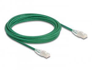 Delock RJ45 h&aacute;l&oacute;zati k&aacute;bel Cable Cat.6A apa   apa hajl&iacute;tott csatlakoz&oacute;val U/FTP Slim 5 m, z&ouml;ld (80368)