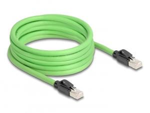 Delock RJ45 h&aacute;l&oacute;zati k&aacute;bel Cat.6A apa   apa SF/UTP alkalmas k&aacute;belvezető l&aacute;ncokhoz PUR (TPU) 5 m z&ouml;ld (80891)