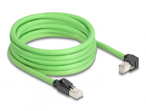Delock RJ45 h&aacute;l&oacute;zati k&aacute;bel Cat.6A apa - apa lefel&eacute; n&eacute;ző csatlakoz&oacute;dug&oacute;val SF/UTP alkalmas k&aacute;belvezető l&aacute;ncokhoz PUR (TPU) 5 m z&ouml;ld (80897)