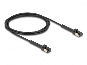 Delock RJ45 v&eacute;kony h&aacute;l&oacute;zati k&aacute;bel Cat.8.1 U/FTP hajl&iacute;that&oacute; ak&aacute;r 40 Gbps fekete 2 m (80941)