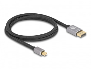 Delock Mini DisplayPort - DisplayPort-k&aacute;bel 8K 60 Hz 1 m sz&uuml;rke f&eacute;m retesz n&eacute;lk&uuml;li (81091)