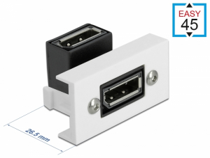 Delock Easy 45 DisplayPort modul 90 fokban hajl&iacute;tott, 22,5 x 45 mm (81306)