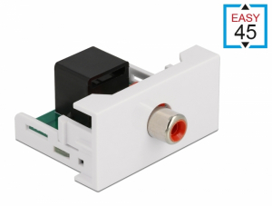 Delock Easy 45 modul RCA anya - RJ45 anya port 22,5 x 45 mm (81340)
