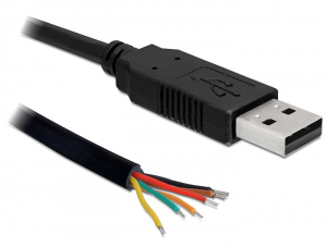 Delock konverter, USB 2.0 apa > soros-TTL 6 ny&iacute;lt k&aacute;bel, 1.8 m (3.3 V) (83117)