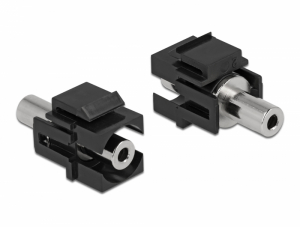 Delock Keystone Module sztereo jack anya 3,5 mm 3 tűs - sztereo jack anya 3,5 mm 3 tűs, fekete (86859)