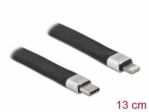 Delock FPC lapos cs&iacute;k k&aacute;bel USB Type-C  - Lightning  iPhone , iPad  &eacute;s iPod  k&eacute;sz&uuml;l&eacute;khez 13 cm (86941)