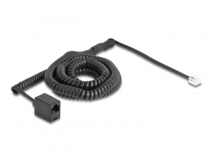 Delock Telefon csavart k&aacute;bel RJ11 apa - RJ45 anya fekete sz&iacute;nű 10 m (90119)