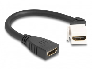 Delock Keystone modul HDMI kábel anya - anya 45 -ban hajlított 8K 60 Hz 20 cm, fekete (90322)
