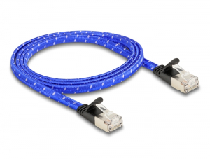Delock RJ45 lapos h&aacute;l&oacute;zati k&aacute;bel fonott bor&iacute;t&aacute;ssal Cat.6A U/FTP 1 m, k&eacute;k (80383)