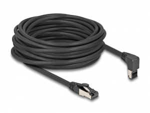 Delock RJ45 h&aacute;l&oacute;zati k&aacute;bel Cat.8.1 S/FTP 90  fokban felfel&eacute; hajl&oacute; / egyenes 10 m fekete (80398)