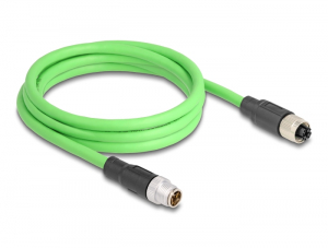 Delock K&aacute;bel M12 X k&oacute;dolt 8 tűs apa - anya PUR (TPU) 2 m (80432)