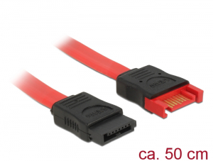 Delock SATA 6 Gb/s-s bőv&iacute;tők&aacute;bel csatlakoz&oacute;dug&oacute;val > SATA-s, csatlakoz&oacute;h&uuml;vellyel, 50 cm, piros (83954)