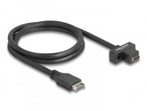 Delock USB 10 Gbps k&aacute;bel E-t&iacute;pus&uacute; A kulcsos 20 tűs apa csatlakoz&oacute; - USB Type-C  anya r&ouml;gz&iacute;thető csatlakoz&oacute;, k&aacute;belhossz 70 cm (85776)