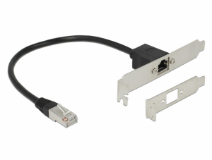 Delock H&aacute;l&oacute;zat Bőv&iacute;tő K&aacute;bel RJ45 Cat.5e 30 cm &aacute;ltal&aacute;nos vagy LP rekesz ed&eacute;nnyel (slot bracket) (85803)