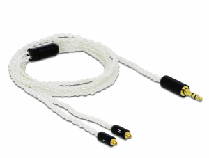 Delock Audio k&aacute;bel 3,5 mm 3 tűs sztereo jack apa - 2 x MMCX apa 1,20 m (85845)