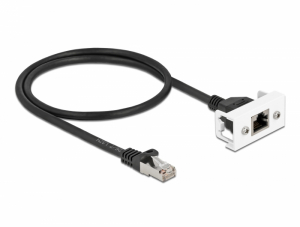Delock Cat.6A h&aacute;l&oacute;zat kibőv&iacute;tő k&aacute;bel Easy 45 modulhoz S/FTP RJ45 apa - RJ45 anya, 50 cm, fekete (87110)