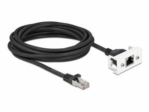 Delock Cat.6A h&aacute;l&oacute;zat kibőv&iacute;tő k&aacute;bel Easy 45 modulhoz S/FTP RJ45 apa - RJ45 anya, 5 m, fekete (87123)