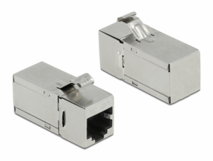 Delock Keystone modul, RJ45-aljzat - RJ45-aljzat, Cat.6A, 90 fokos sz&ouml;gű (87142)