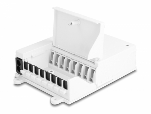 Delock Optikai rostsz&aacute;las eloszt&oacute; doboz FTTH belt&eacute;ri falra szerel&eacute;sre 8 portos feh&eacute;r (87949)
