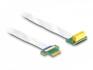 Delock PCI Expressz riser k&aacute;rtya x1 apa - x1 szlot 90 -os sz&ouml;gben FPC k&aacute;bellel 15 cm hossz&uacute; (88021)