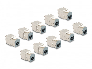 Delock Keystone Modul RJ45 anya - LSA Cat.6A eszk&ouml;zmentes sz&uuml;rke 10 db-os szett (88120)